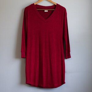 Soma red long sleeve nightgown-XS